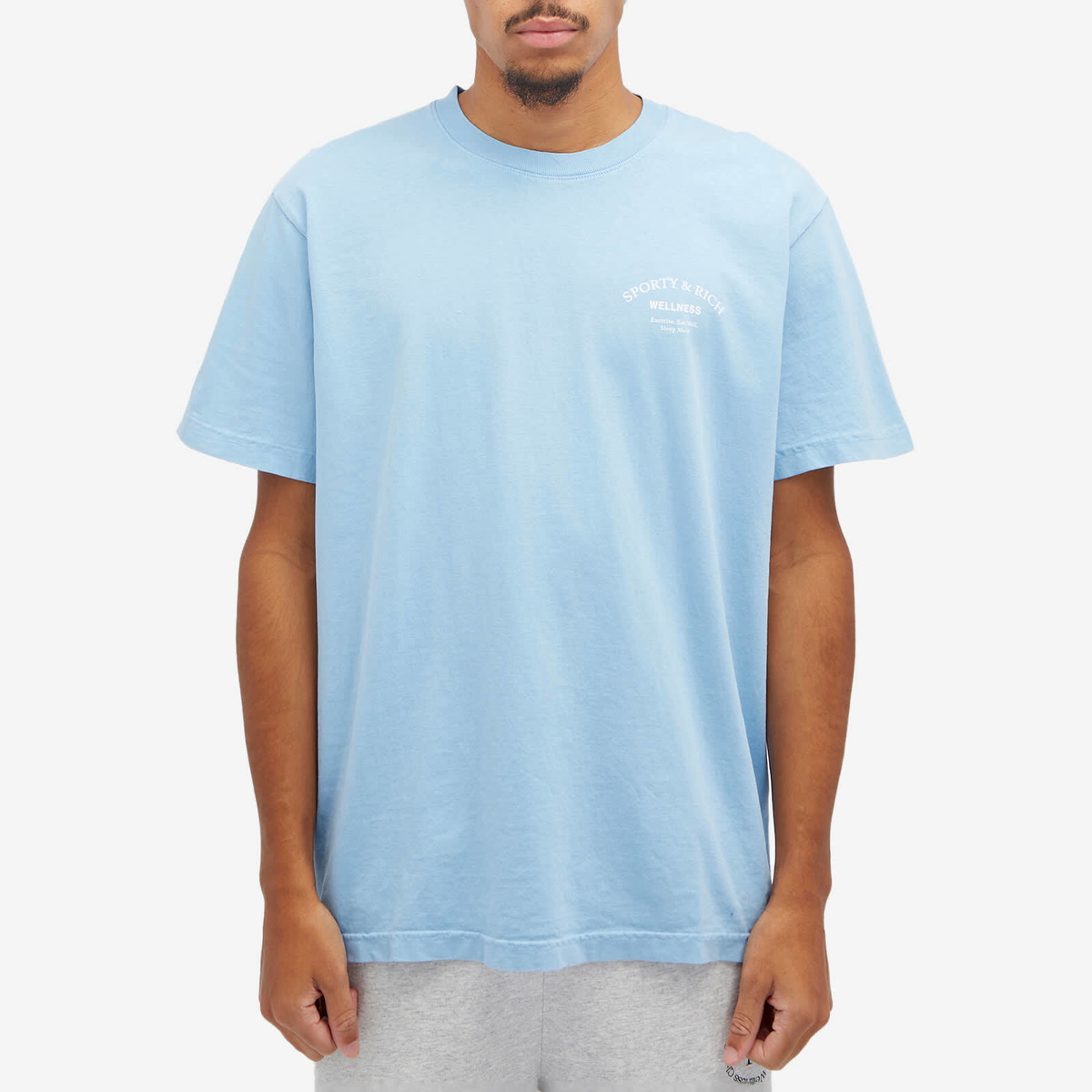 Sporty & Rich Wellness Studio T-Shirt in Sky Blue/White