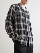 Officine Générale - Eren Camp-Collar Checked Cotton-Blend Shirt - Blue