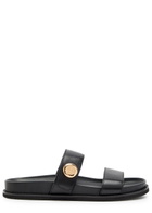 Tory Burch Romy Sport Leather Sliders Black