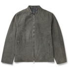 Theory - Moore Grand Suede Bomber Jacket - Gray