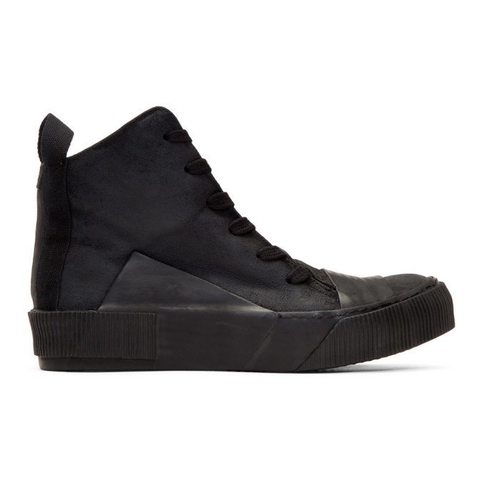 Photo: Boris Bidjan Saberi Black Waxed High-Top Sneakers