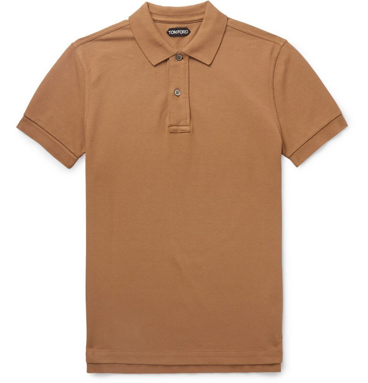 Photo: TOM FORD - Garment-Dyed Cotton-Piqué Polo Shirt - Men - Tan