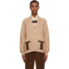 Gucci Tan Wool Web Cardigan