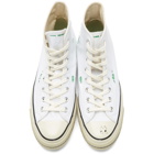 Converse White and Green Chuck 70 High-Top Sneakers