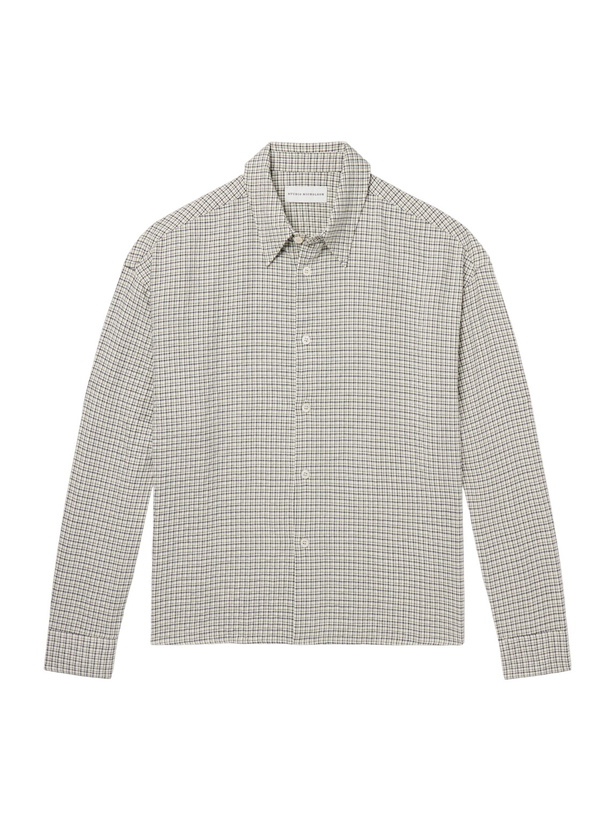 Photo: Studio Nicholson - Checked Cotton-Blend Shirt - Gray