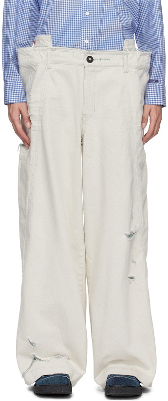 Photo: ADER error White Layered Denim Trousers