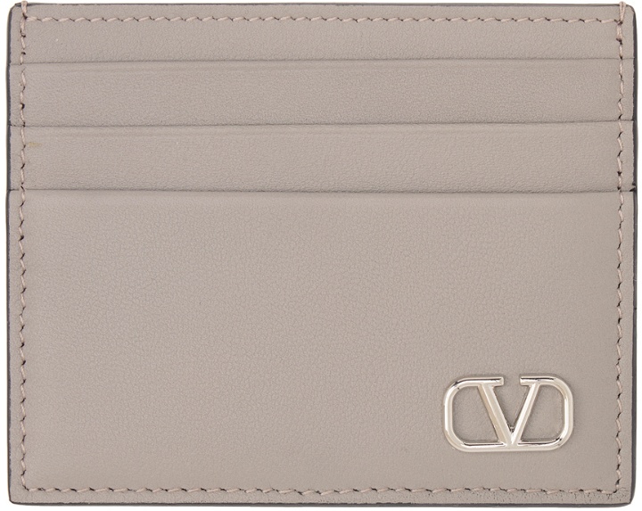 Photo: Valentino Garavani Gray Mini Vlogo Singature Card Holder