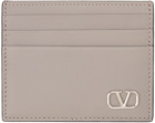 Valentino Garavani Gray Mini Vlogo Singature Card Holder