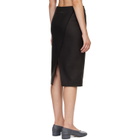 MM6 Maison Margiela Black Wool Felt Midi Skirt