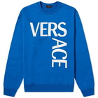 Versace Men's Bold Logo Crew Sweat in Blue/White