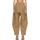 R2W Beige Milo Pintuck Cotton Trousers
