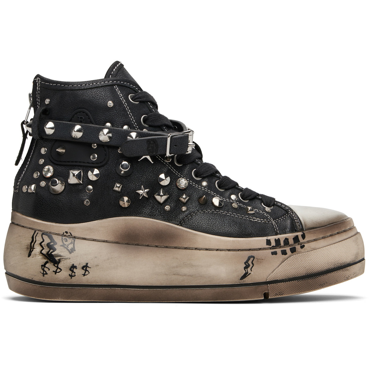 R13 Black Kurt High Top Sneakers