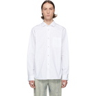 Junya Watanabe White and Blue Jacquard Shirt