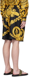 Versace Black Maschera Baroque Shorts