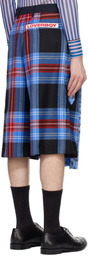 Charles Jeffrey LOVERBOY Blue & Red Pleated Skort