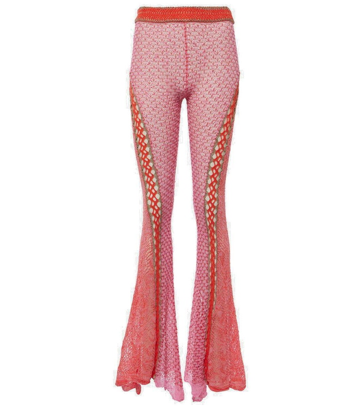 Photo: Roberta Einer Open-knit cotton flared trousers