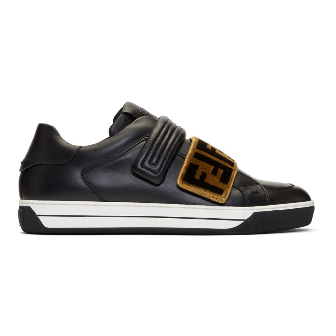 Fendi Black Tapestry Logo Sneakers Fendi