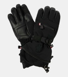 Moncler Leather-trimmed gloves
