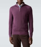 Brunello Cucinelli Ribbed-knit cotton half-zip sweater