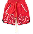 Rhude - Logo-Print Shell Drawstring Shorts - Red