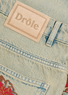 DRÔLE DE Monsieur Dusty Brodé Fleurs Embroidered Denim Shorts