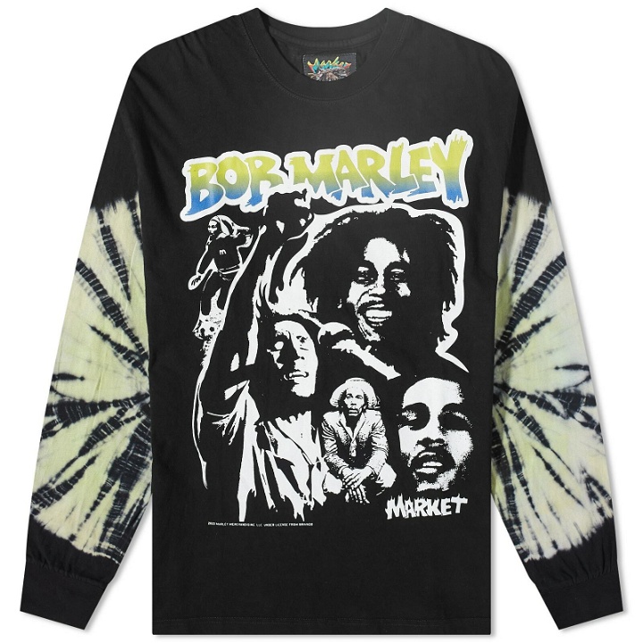 Photo: MARKET x Bob Marley Long Sleeve Punk T-Shirt in Tie Dye