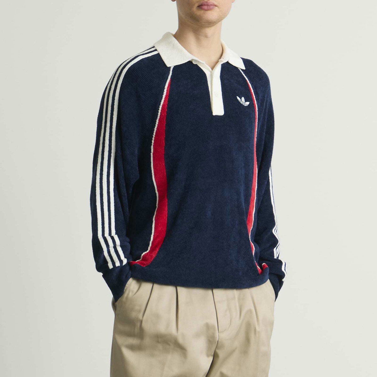 Adidas Men's Wicons Polo in Night Indigo/Better Scarlet/Off White