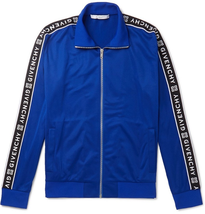 Photo: Givenchy - Logo-Jacquard Fleece-Back Tech-Jersey Track Jacket - Men - Blue