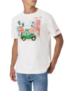 MC2 Saint Barth Man Cotton T-shirt With Placed Print And Surfinusa Embroidery