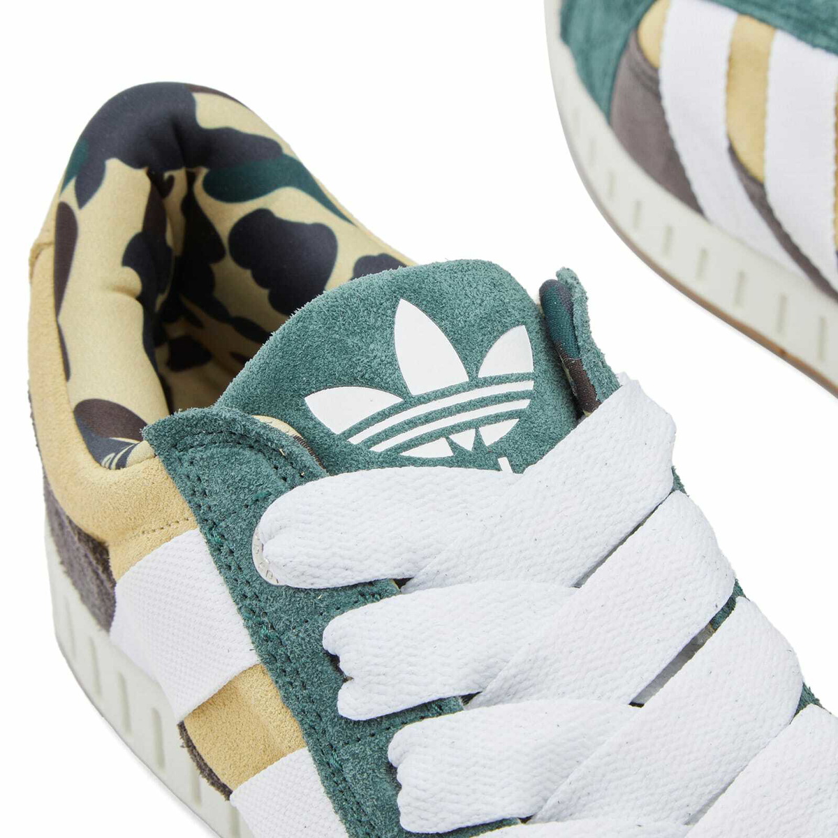 Adidas Men's x BAPE Lawsuit Sneakers in Sand/Footwear White Adidas Men's x BAPE Lawsuit Sneakers in Sand/Footwear White
