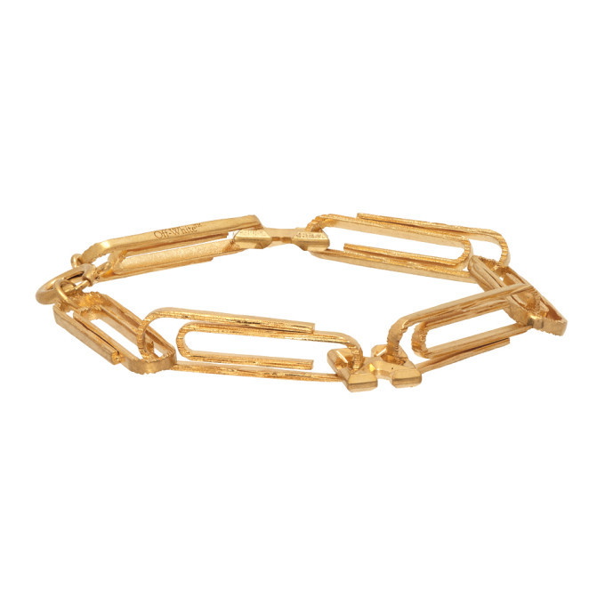 Off-White NEW Private Sale ~35g 18K Yellow Gold Paper Clip Bracelet