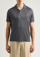 Paige Shelton Linen Polo Shirt Blue