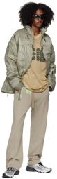 A. A. Spectrum Khaki Plume Puffer Down Jacket