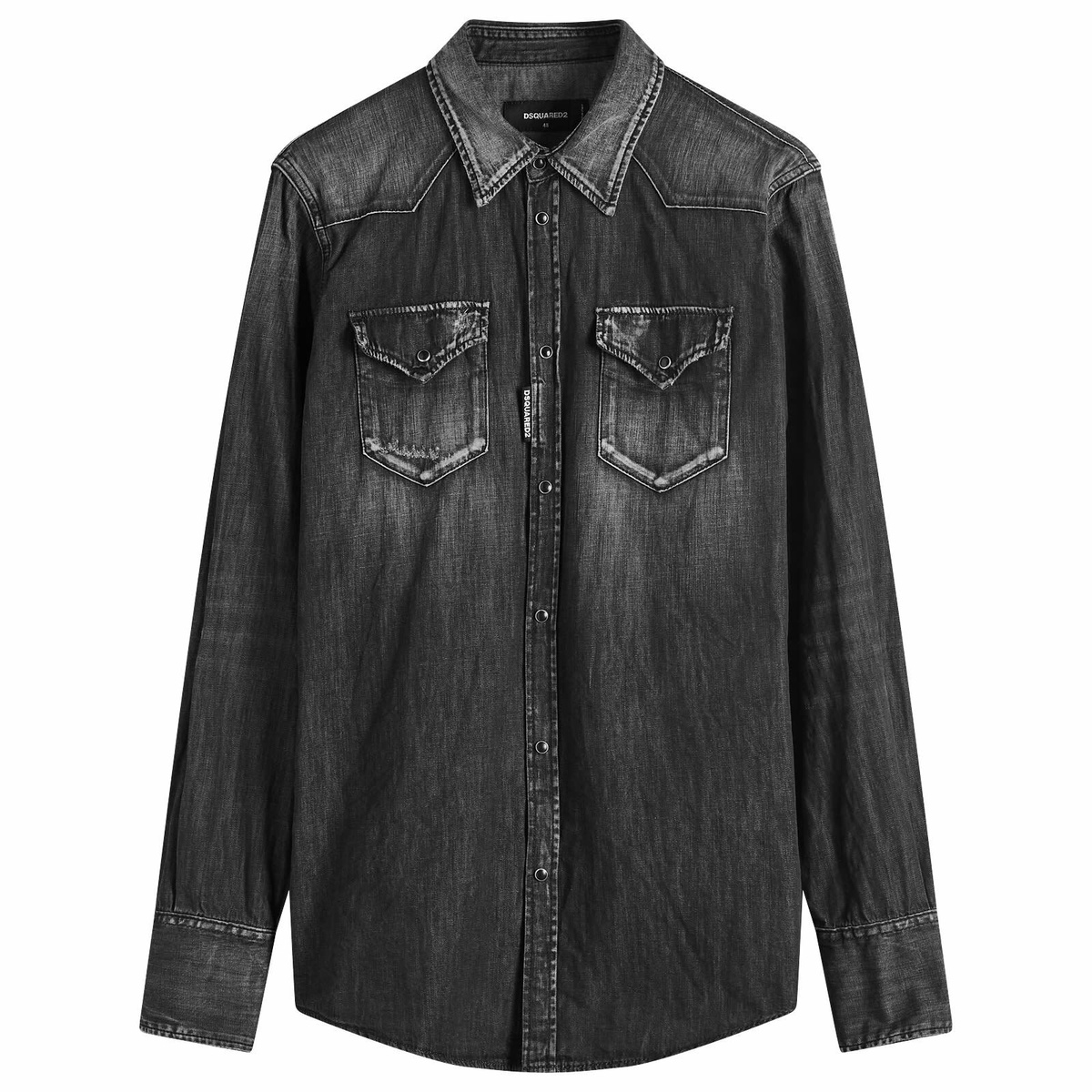 Tシャツ・カットソー D SQUARED2 Black denim Classic Western shirt DSQUARED2 Classic Western Denim Shirt Black | Mainline