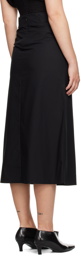 TOTEME Black Tie-Waist Midi Skirt