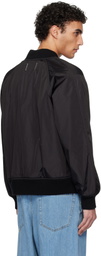 Reigning Champ Black Econyl Satin Nylon Stadium Bomber Jacket