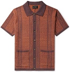 Beams Plus - Cotton and Linen-Blend Jacquard Shirt - Orange