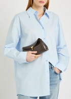 Toteme T-lock Mini Leather Clutch - Chocolate - One Size