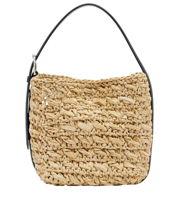Photo: Toteme Belted Small raffia top-handle bag
