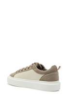 Cleens Ace Panelled Leather and Suede Sneakers Taupe