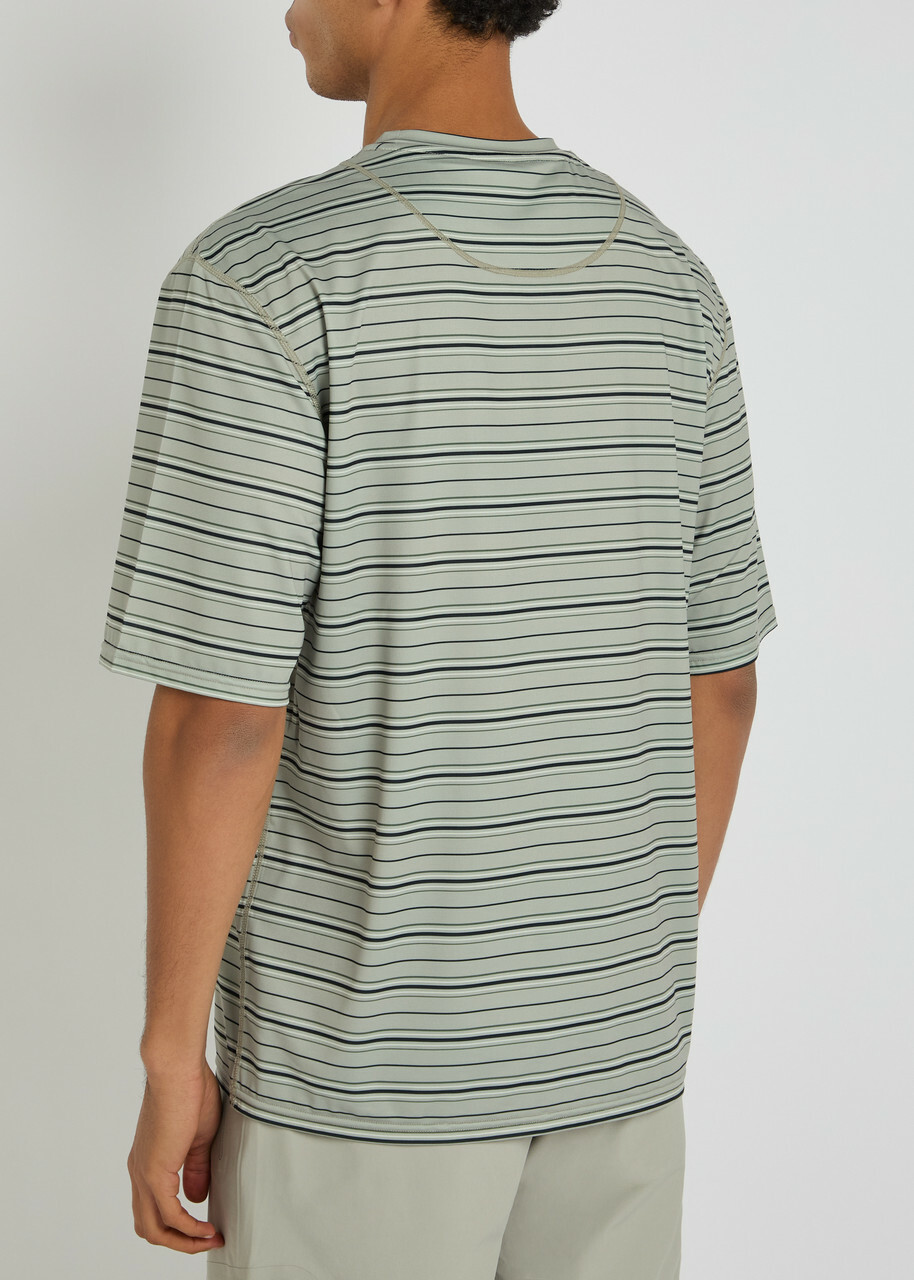 Hiking Patrol Striped Stretch-jersey T-shirt Grey