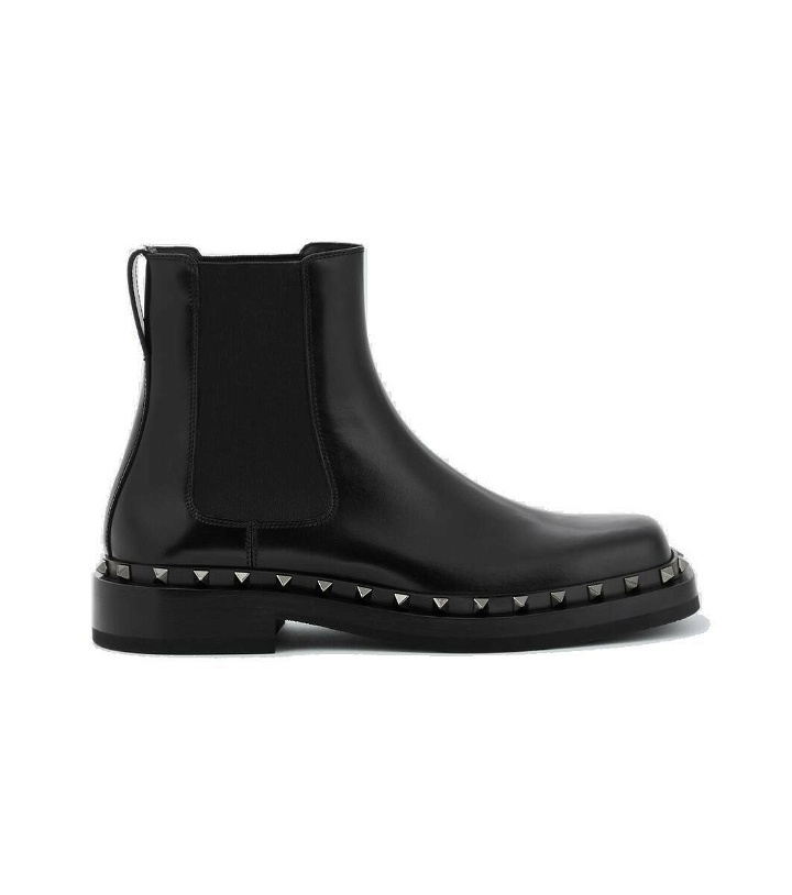 Photo: Valentino Garavani M-Way Rockstud leather Chelsea boots
