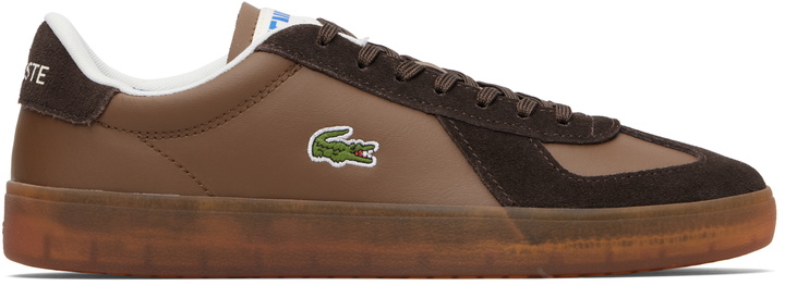 Photo: Lacoste Brown Baseshot Pro Leather Sneakers