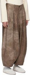 Aviva Jifei Xue Brown Cocoon Shape Trousers