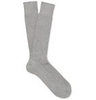 TOM FORD - Ribbed Cotton Socks - Men - Light gray