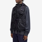 Engineered Garments Men's Field Vest in Dark Navy Nylon Micro Ripstop