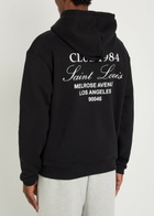 Club 1984 Melrose Printed Hooded Cotton Sweatshirt Black