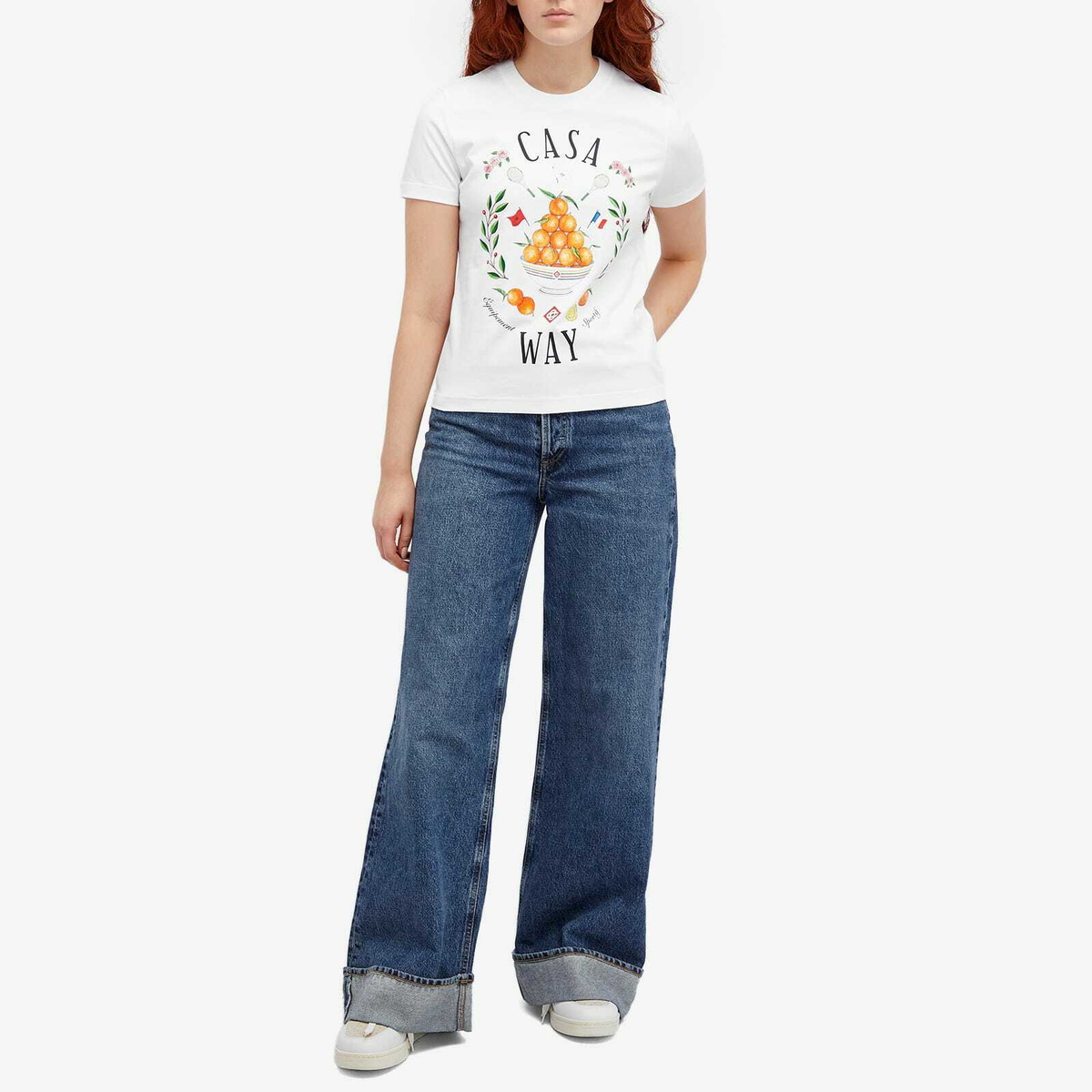 Casablanca Women's Casa Way Fitted T-Shirt in White Casablanca