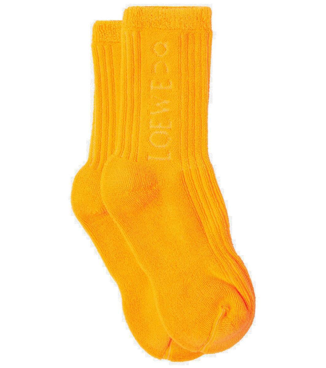 【LOEWE】 x On logo jacquard cotton terry socks Loewe x On logo jacquard cotton terry socks Loewe