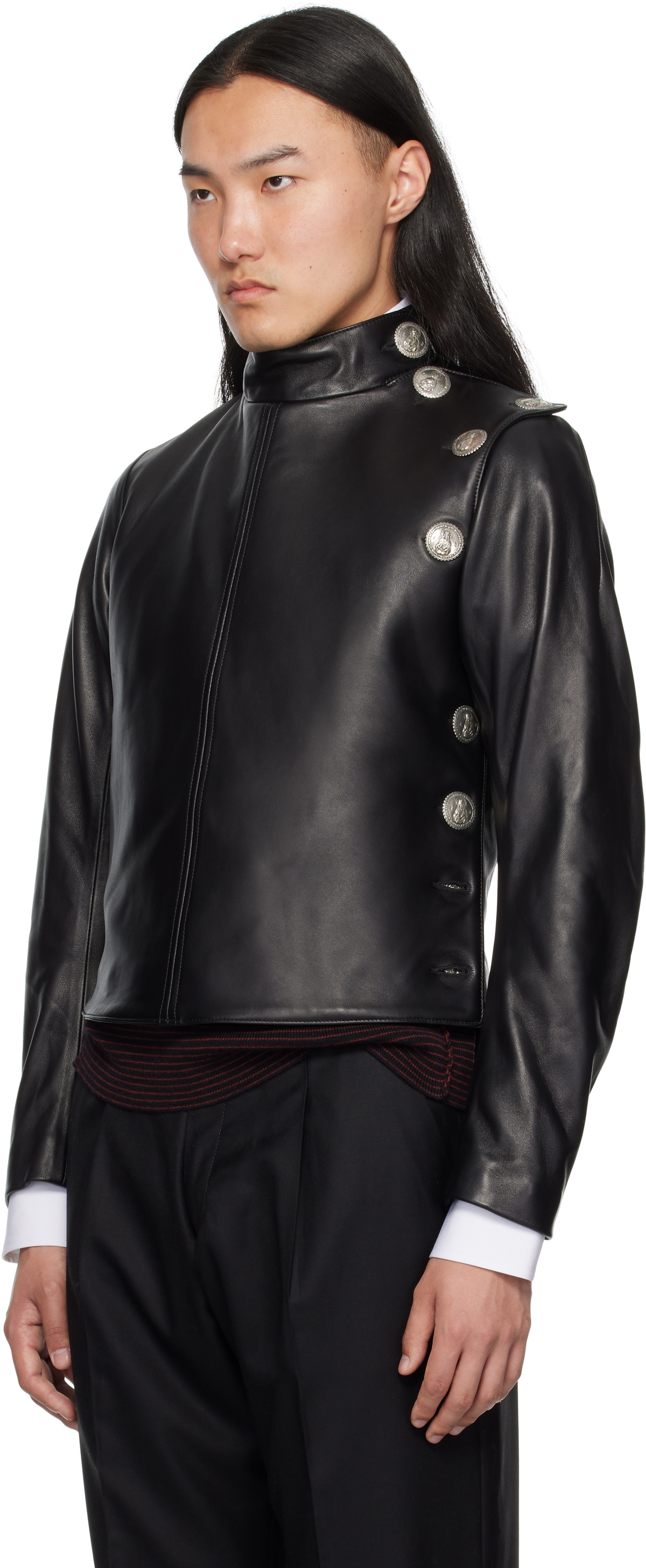 Enfants Riches Déprimés Black Fencing Leather Jacket